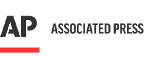 AP logo with black letters, red underscore, and ASSOCIATED PRESS text.
